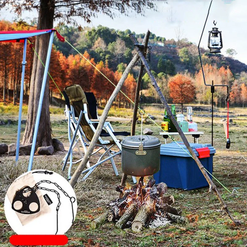 

Camping Tripod Hanging Pot Bracket Barbecue Rack Hanger Stainless Steel Tripod