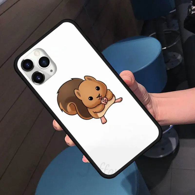 

Cute funny animal squirrel cartoon Phone Case for iPhone 11 12 pro XS MAX 8 7 6 6S Plus X 5S SE 2020 XR Soft silicone