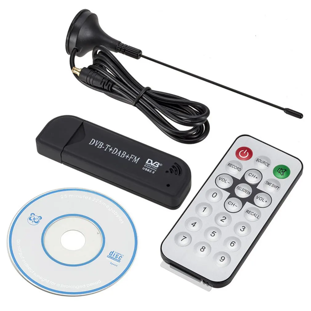 

Digital USB TV FM+DAB DVB-T RTL2832U+R820T Support SDR Tuner Receiver & DVB-T HDTV TV Stick Dongle With Receiver Antenna