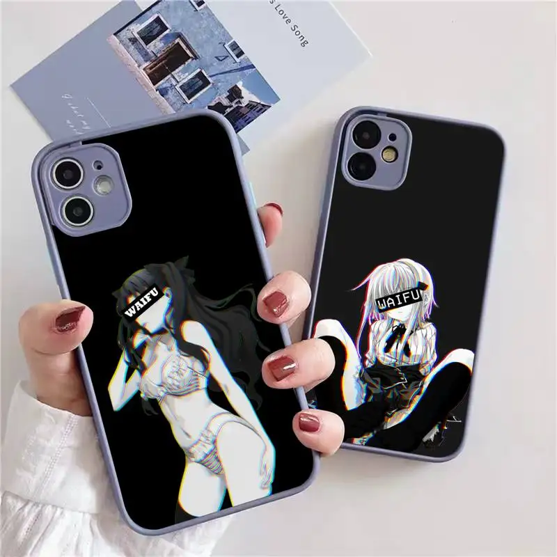 

Чехол для телефона Hentai в стиле аниме Харадзюку для iphone 13, 12, 11, xr, xs, x, 7, 8 pro max, светло-серый мягкий силиконовый прозрачный чехол из ТПУ