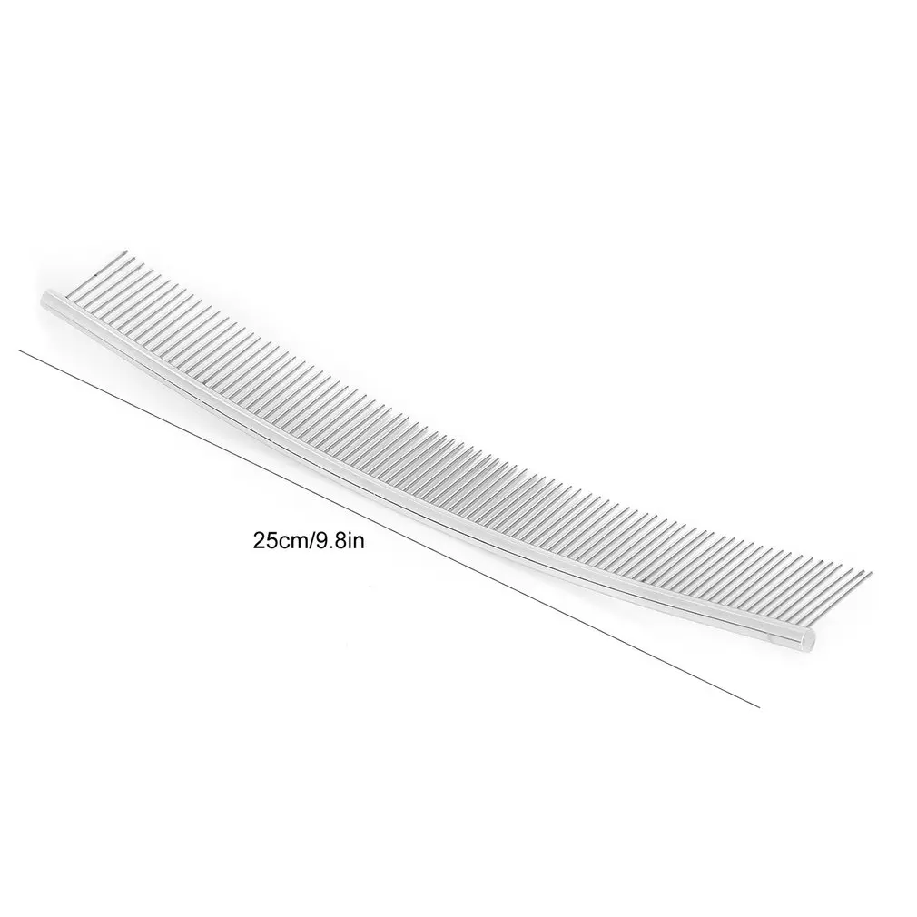 

Durable Pet Grooming Comb Moon Shaped Stainless Steel Dogs Beauty Removes Fleas Curved Row Comb Cat Thin Dense for Choose