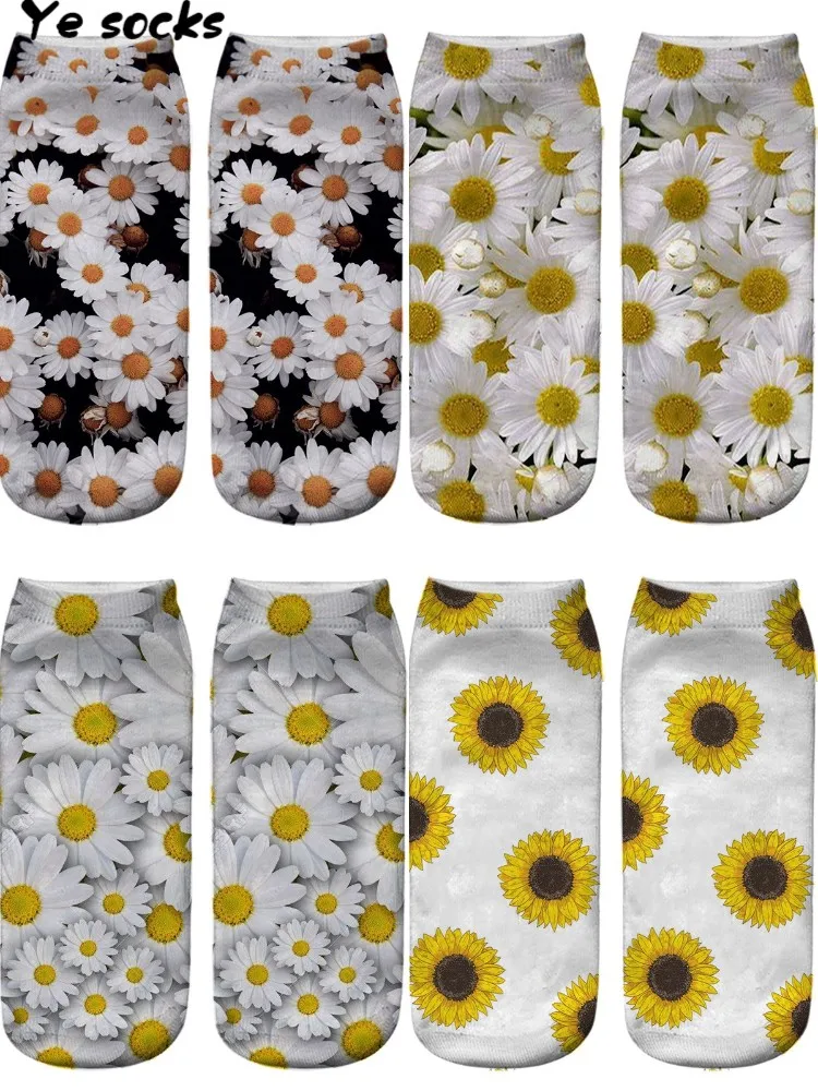 

Interesting Socks Daisy Flowers Sunflower 3d Printed Men And Women Socks Flower Socks Van Gogh Starry Sky Oil Painting Print
