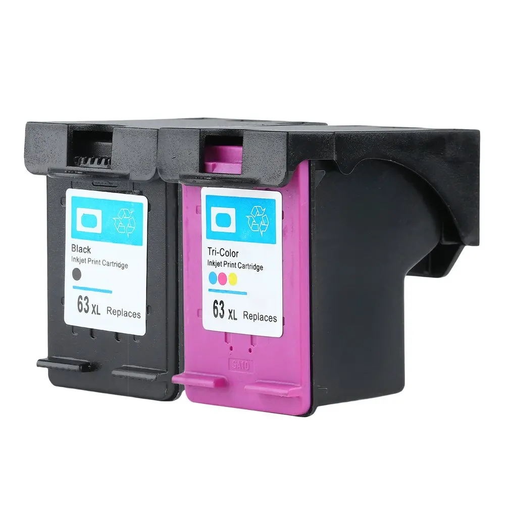 2 шт. картридж для 63 чернильный XL 63XL OfficeJet 3830 4650 4655 с чернилами HP DeskJet 2130 2135 1110 3635