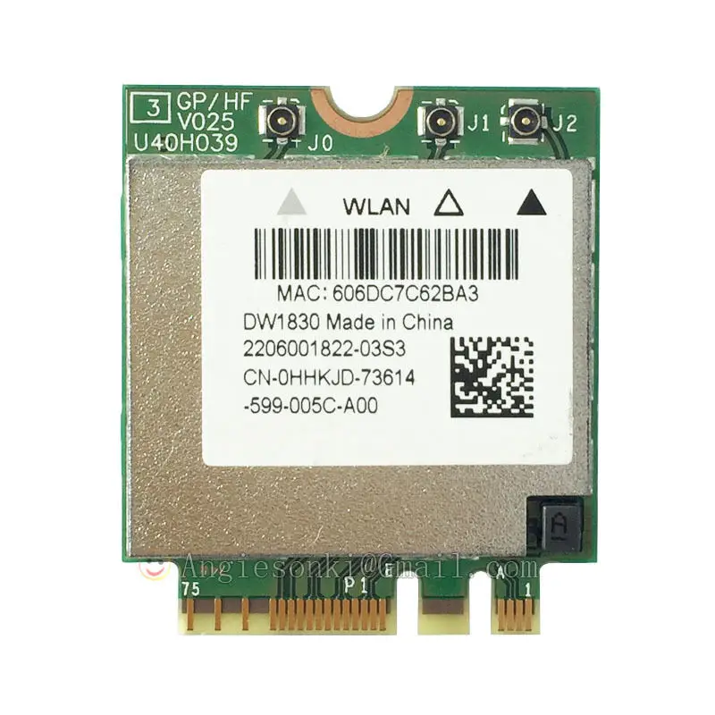 2, 4/5GHz 1300Mpbs  1830 DW1830 A/B/G/N/AC WLAN + bluetooth BT4.1 NGFF  BCM943602BAED GKCG2  Dell XPS 15 9550