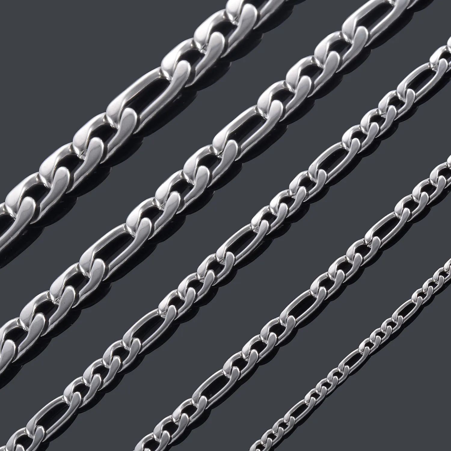 Цепь Figaro из нержавеющей стали серебряная 3 мм 13 5 мм|link chain|women necklacenecklace gold |