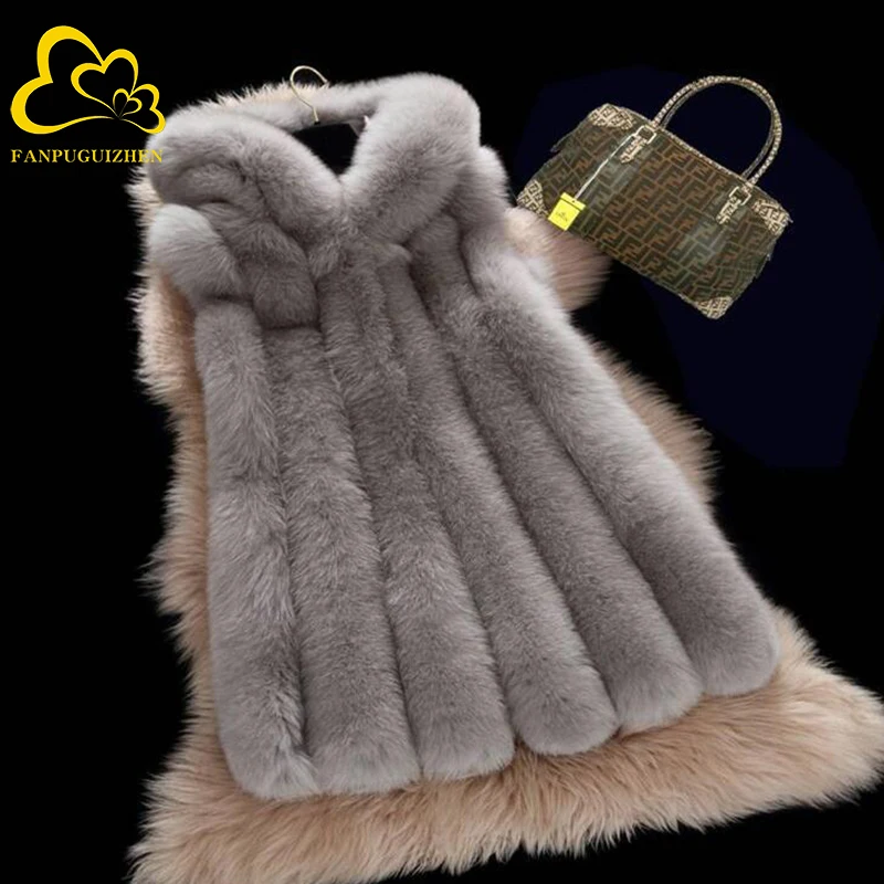 Женский Повседневный жилет из искусственного меха теплая зимняя куртка с