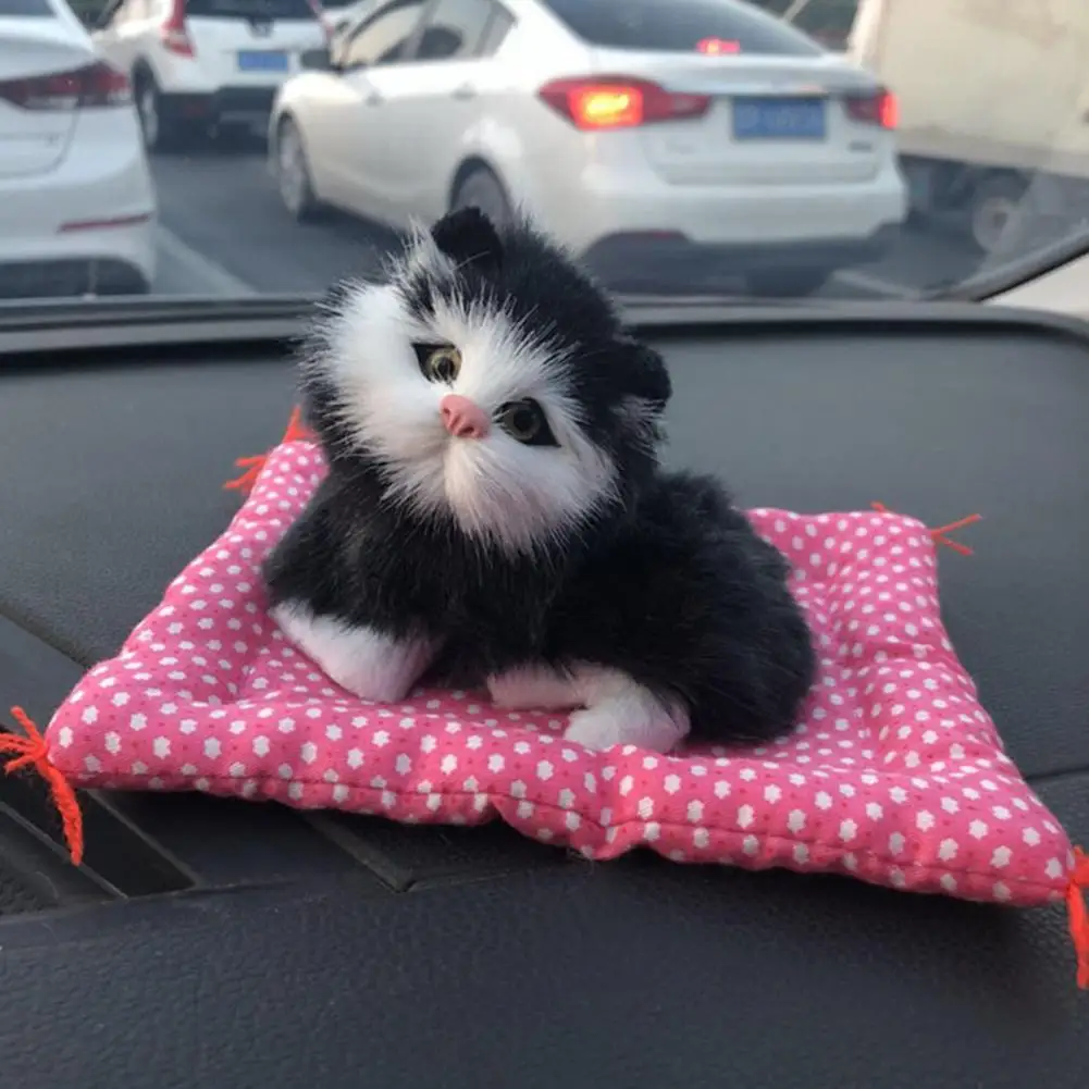 

Simulation Cute Cat Kitten Sound Plush Doll Toy with Sleeping Mat Home Decor