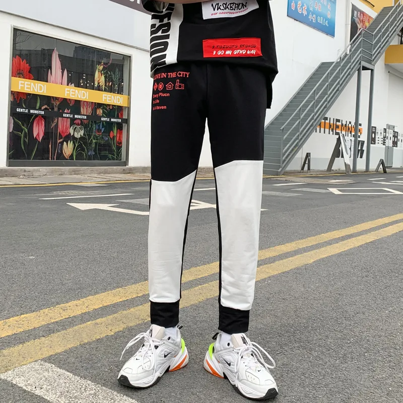 

Новинка 2021, модные спортивные мужские брюки на бретельках, Корейская версия модных свободных брюк, повседневные брюки, модный бренд XXXL