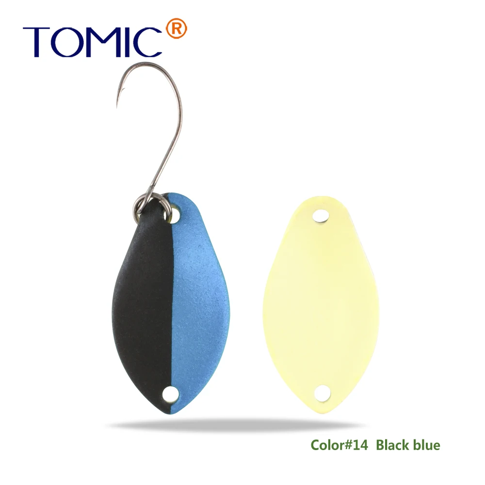 black blue Томик 2 г микро рыболовные приманки латунные форели ложки металлические приманки воблер форель зона pesca Спиннер приманка - Цвет: black blue