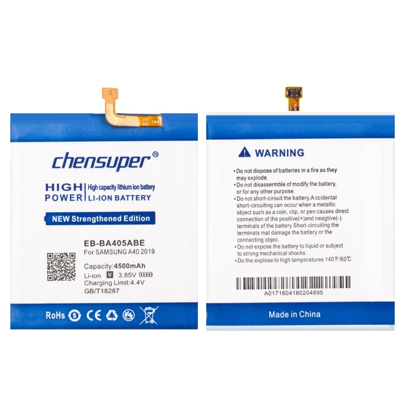 0 цикл 100% новый chensuper 4500 мАч EB-BA405ABE аккумулятор для SAMSUNG Galaxy A40 2019 SM-A405FM/DS SM-A405FN/DS