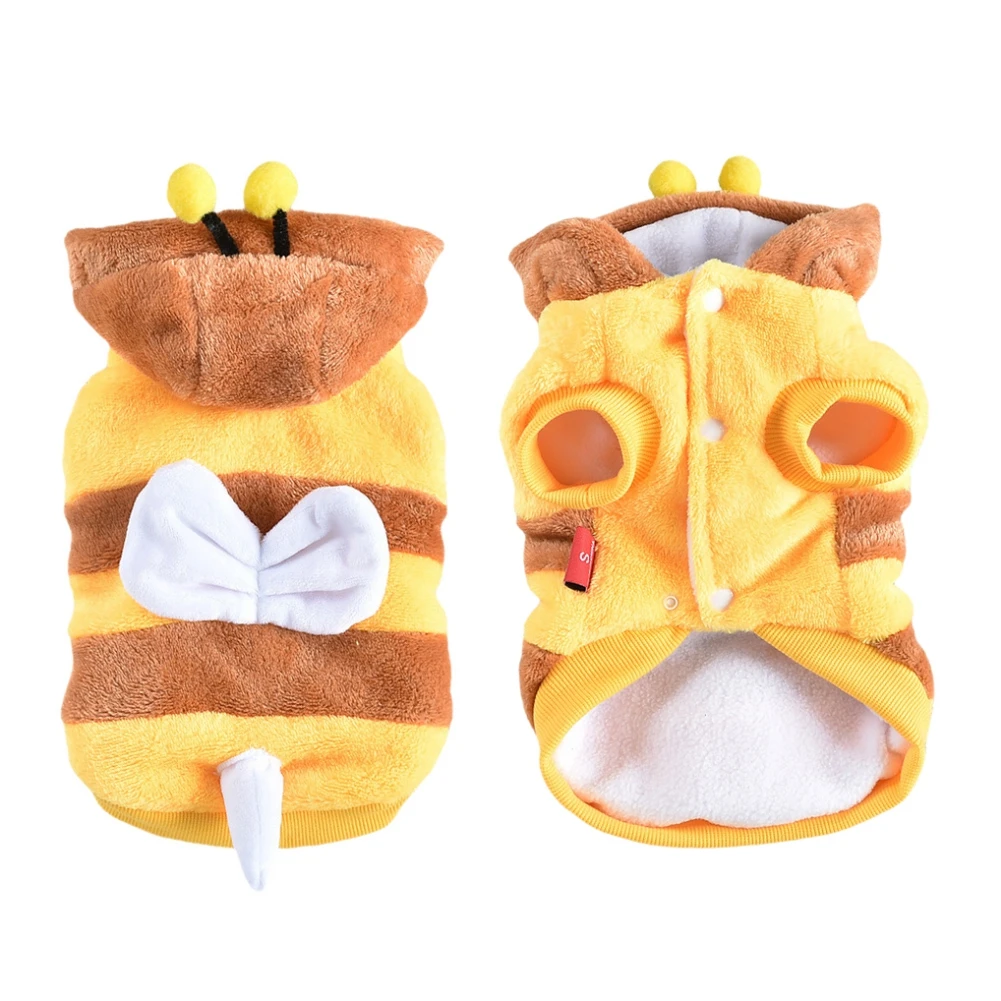 

Super Warm Pet Hoodies Bee Costume Winter Warm Puppy Clothes Bumblebee Chihuahua Pug Outfit Apparel For Small Medium Dog Cat