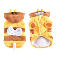 super warm pet hoodies bee costume winter warm puppy clothes bumblebee chihuahua pug outfit apparel for small medium dog cat