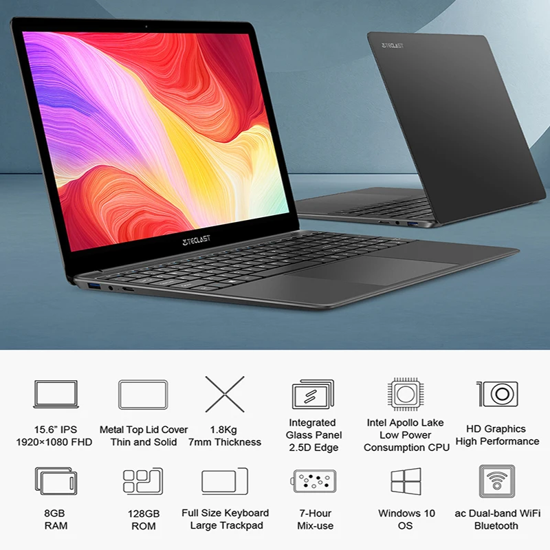 Ноутбук Teclast F15S экран 15 6 дюйма ГБ/8 ГБ ОЗУ 1920 Гб ПЗУ FHD 1080x128