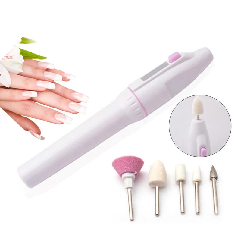 Пилка для ногтей 5 в 1 электрическая машинка маникюра и педикюра набор