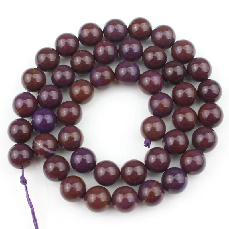 6/8/10 мм Фиолетовый и Золотой Камень Бисер Круглые бусины для украшения рукоделие