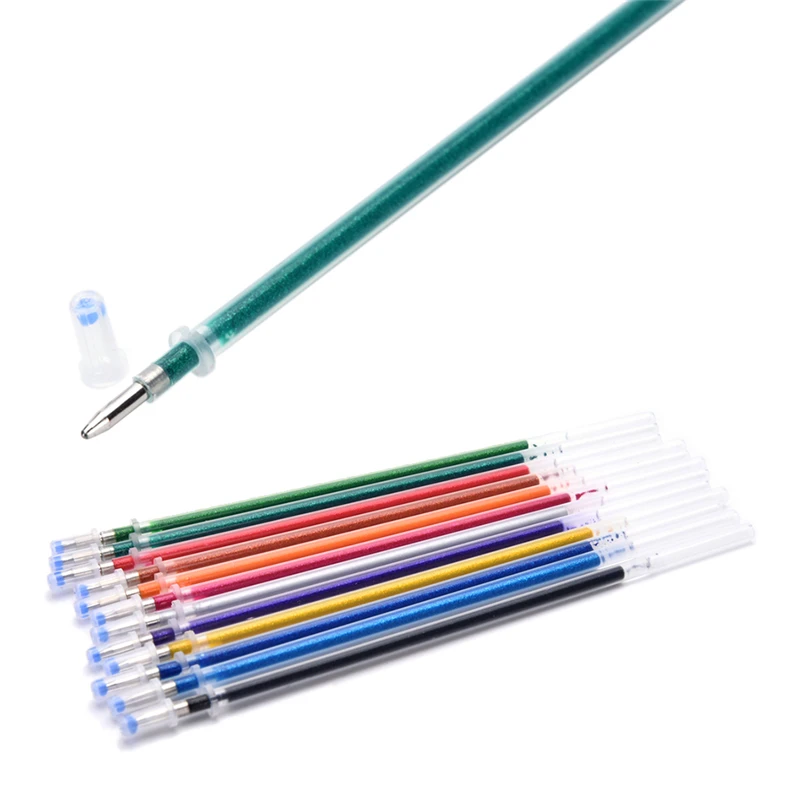 

12 шт набор вспышки Ballpint гелевая ручка Выделите пополнения Цвет блестящими пополнения живопись ручка школьные канцелярские наборы Бесплатн...