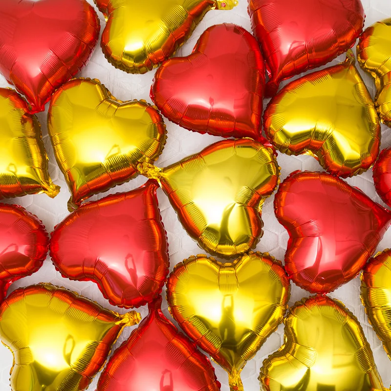 5 шт./лот 18 дюймов воздушные шары в форме сердца металлик матовый чистый цвет