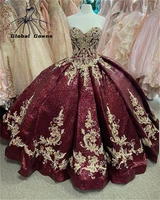 charming burgundy sweetheart ball gown beaded appliques quinceanera dress princess girl lace up back vestidos de 15 anos robe