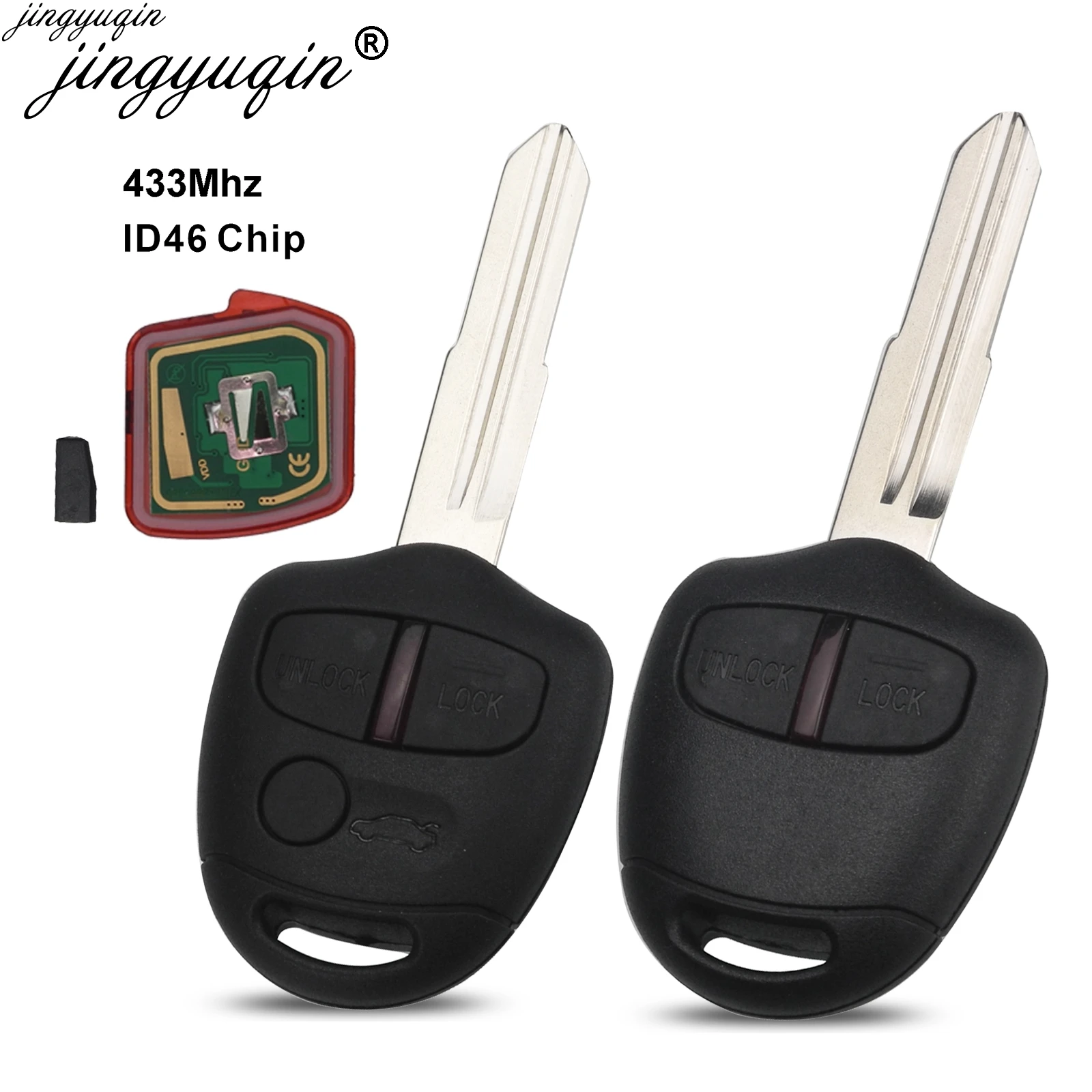

Jingyuqin 5pcs 2/3Buttons Remote Key Suit for Mitsubishi 433Mhz Chip ID46 For Montero Pajero L200 Shogun Triton Key Fob MIT11