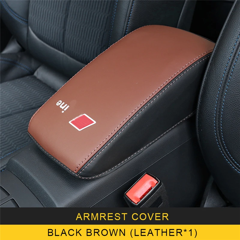 black brownX1 Для Audi A3 автомобильный Стайлинг подлокотник коробка для хранения кожаный чехол коврик для отдыха аксессуары для интерьера - Название цвета: black brownX1