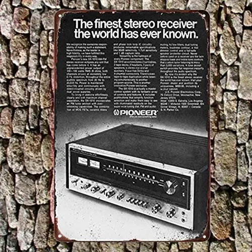 

1974 Pioneer Sx 1010 Stereo Receiver 12 X 8 Inches Novelty Sign Metal Aluminum Sign Wall Sign Plaque Poster for Home Bathroom a