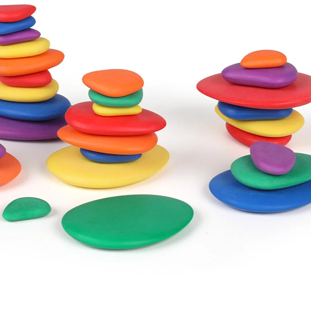 

Children Wooden Colorful Building Block Stone Educational Toy Stacking Game for Kids Boys Girls Gifts Education Toys