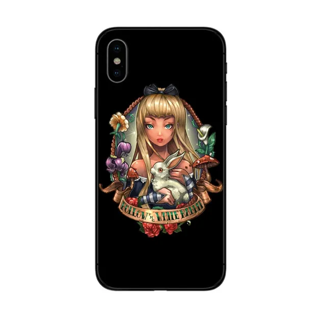 Тату мультфильм Белоснежка принцесса женщины/девушка черный мягкий ТПУ чехол