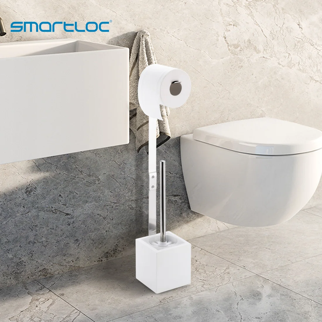 Smartloc большая подставка для туалетной бумаги, держатель для туалетной щетки, контейнер для хранения ванной комнаты, аксессуары для ванной, кухонный Органайзер