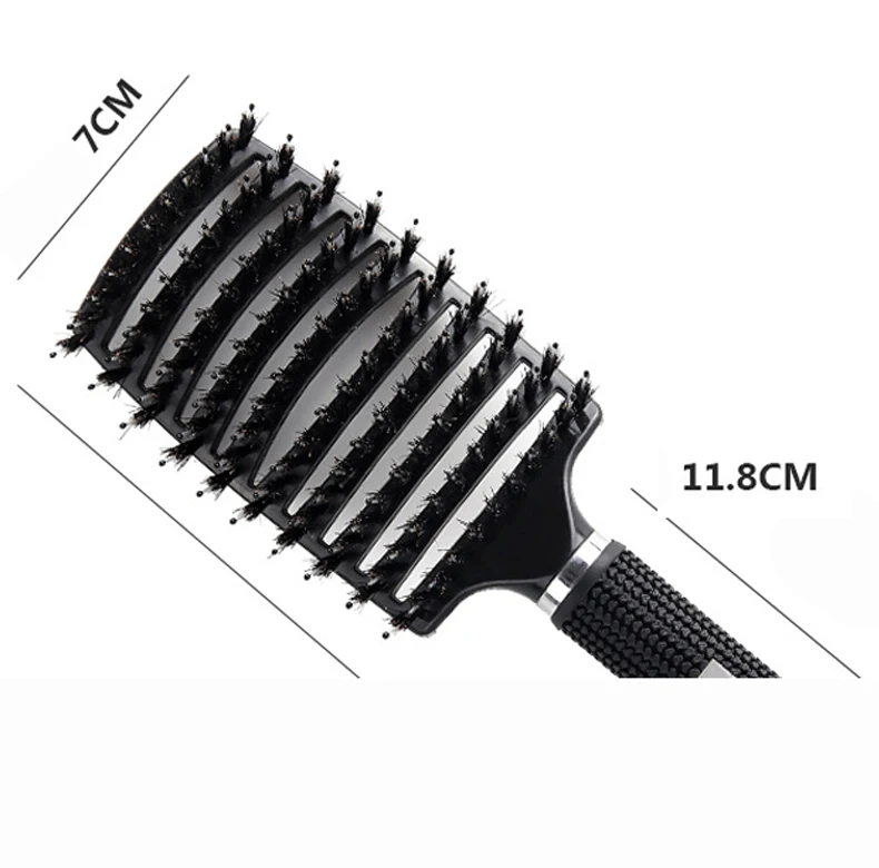 

Women Hair Scalp Massage Comb Boar Bristle Nylon Hairbrush Wet Curly Detangle Hair Brush for Salon Hairdressing Styling Tools