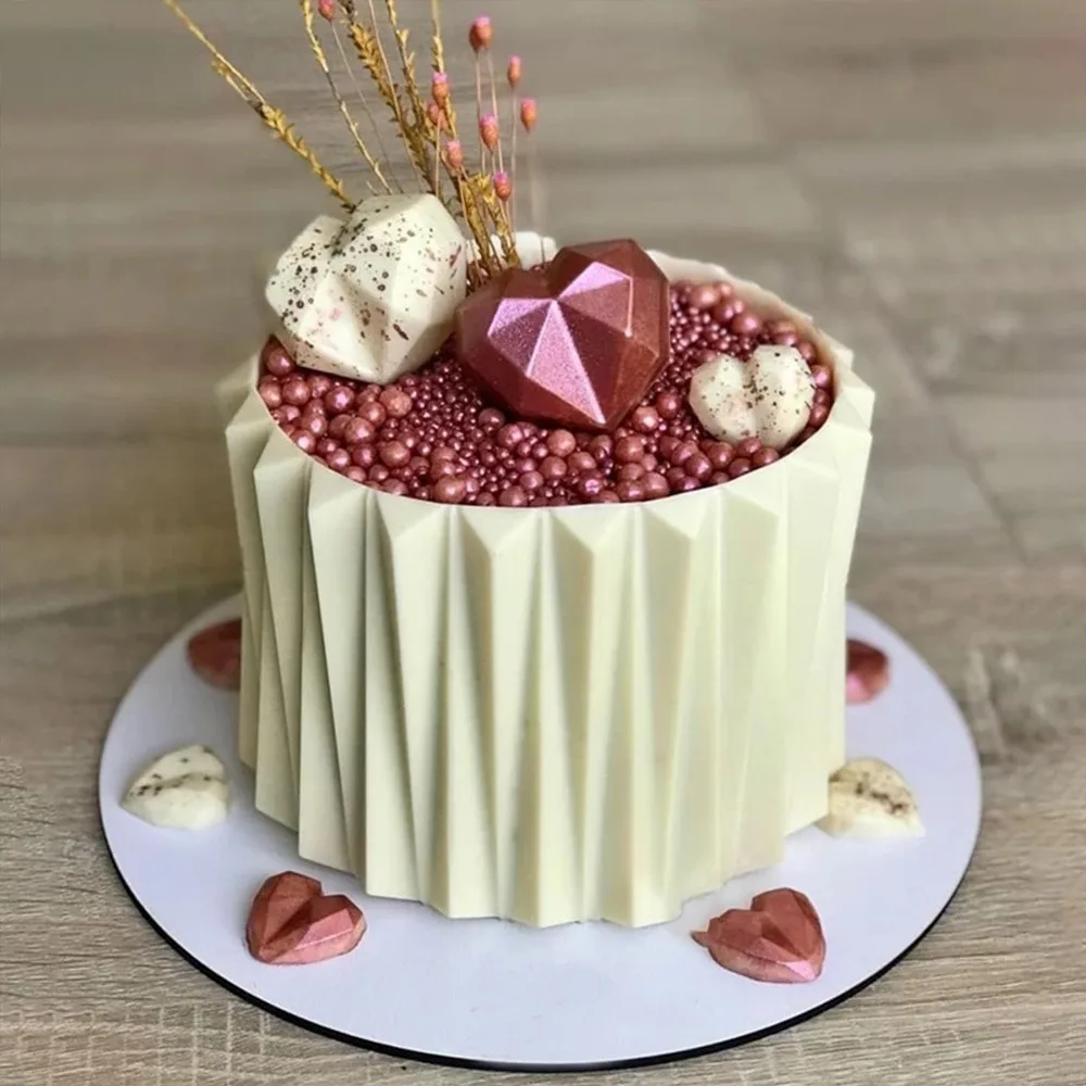 Шаблон для торта с трехмерным узором "3D Tringle Pattern Cake Stencil Plastic Lace Boder Stencils Template DIY Chocolate Mousse Mold Decorating ToolBakeware on".