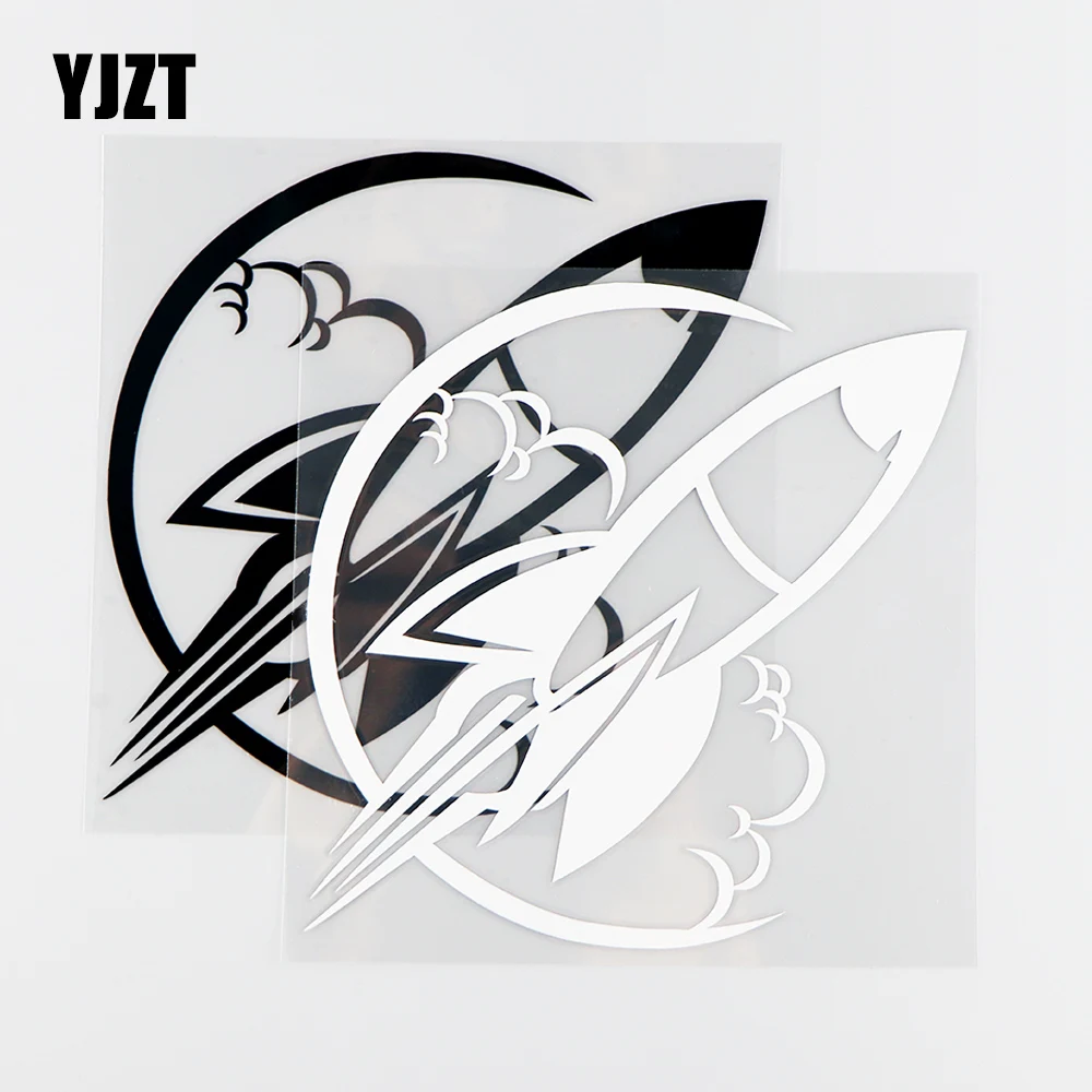 

YJZT14.8X15.2CM Space Rocket Launch Vinyl Decals Space Funny Car Stickers Black / Silver 10A-0148
