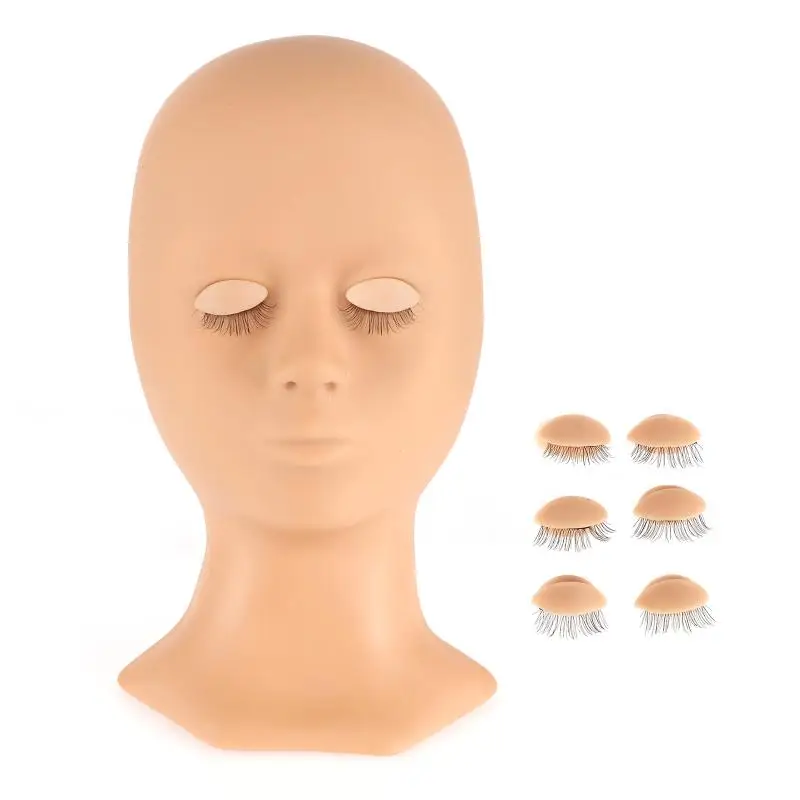 

Training Mannequin Head False Eyelash Extension Practice Silicone Head Model Training False Eyelashe Grafted Replacement Eyelids