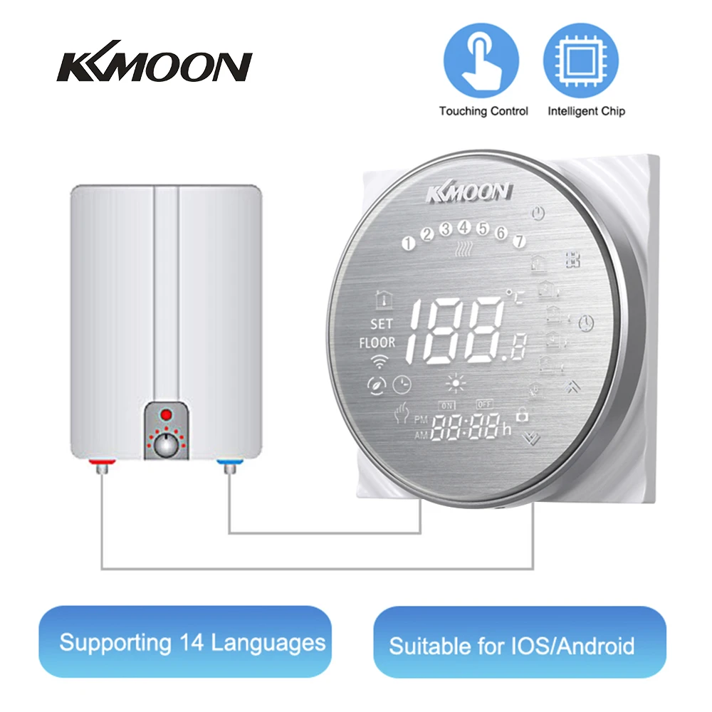 KKmoon, умный цифровой водно-газовый котел, термостат, Wi-Fi, голосовое управление, сенсорный ЖК-дисплей, комнатный контроль температуры - Цвет: type 1