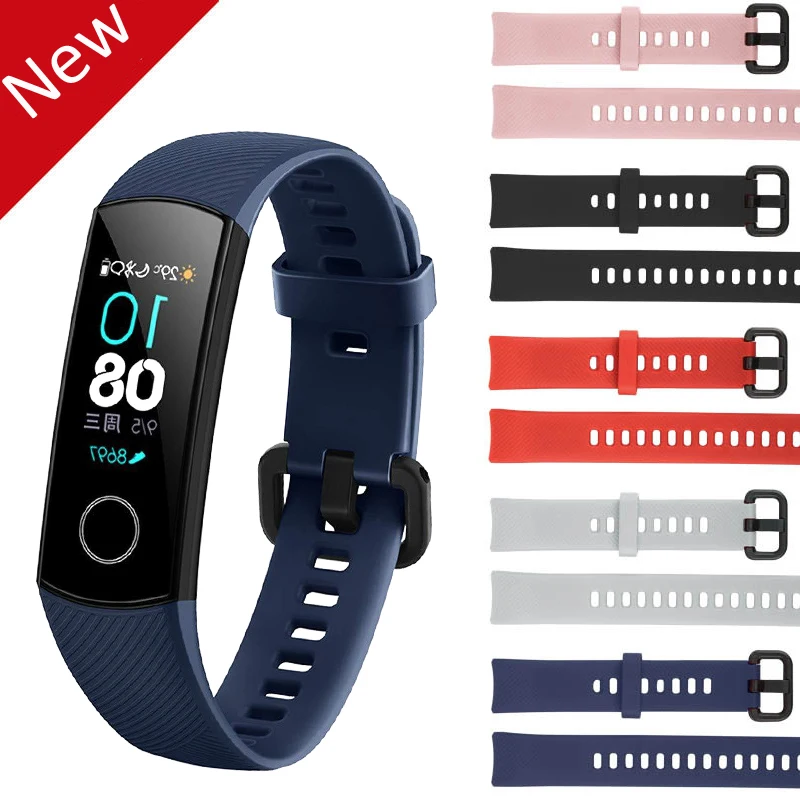 

Ремешок силиконовый для Huawei Honor Band 5, мягкий браслет из ТПУ, аксессуары Band5 Band 4