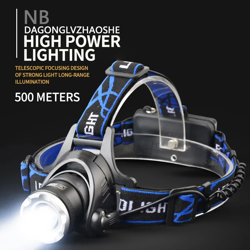 

Induction Headlight LED Outdoor T6 Telescopic Zoom Long-Range Charging Focusing Strong Light Headwear Flashlight Hunting Fishing