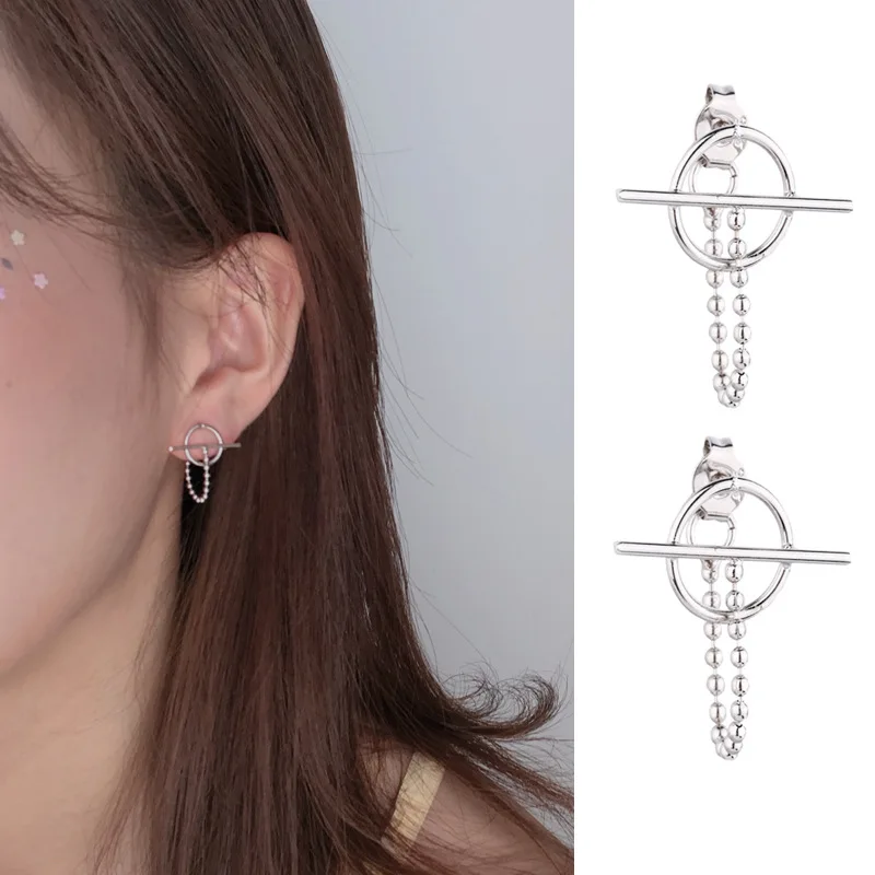 Тодоров корейской мода Геометрического Бар Круг сереги Punk Прохладных серьги