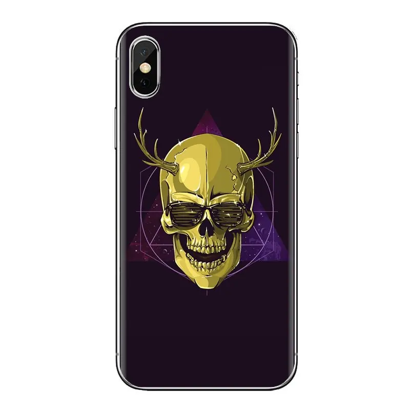 Прозрачный мягкий чехол для iPod Touch Apple iPhone 11 Pro 4 4s 5 5S SE 5C 6 6S 7 8 X XR XS Plus Max skull 3d hd обои |