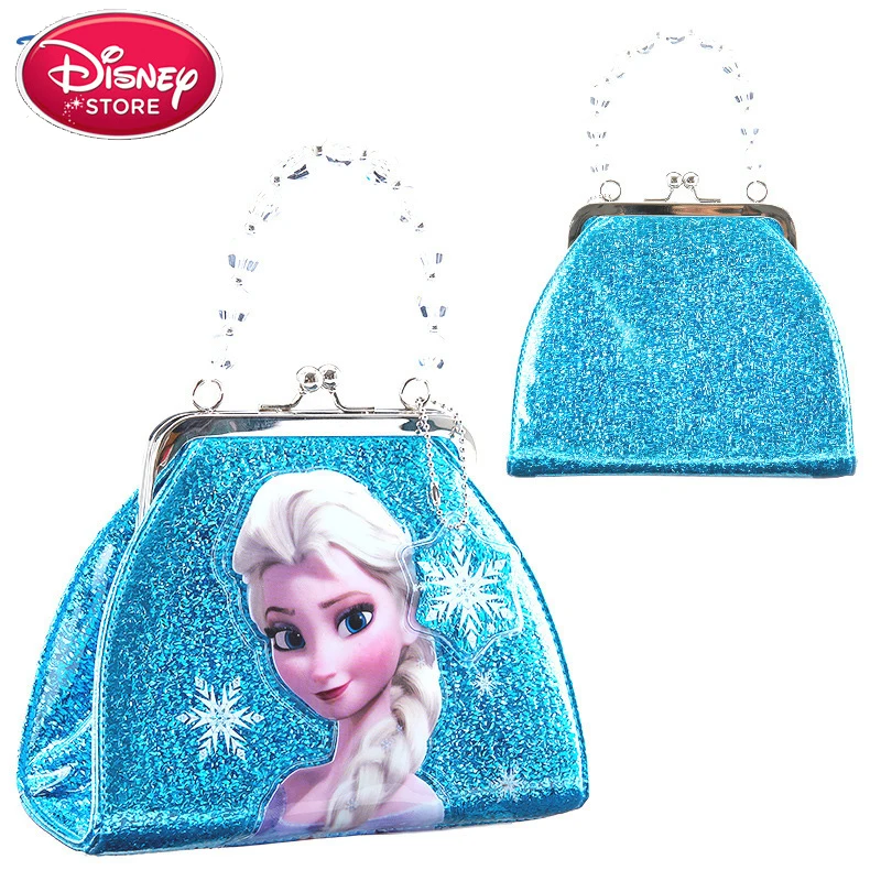 blue Натуральная disney замороженная Анна Эльза Сумки disney кошелек Дисней Сумочка с принцессой для девочек подарок детские сумки - Цвет: blue
