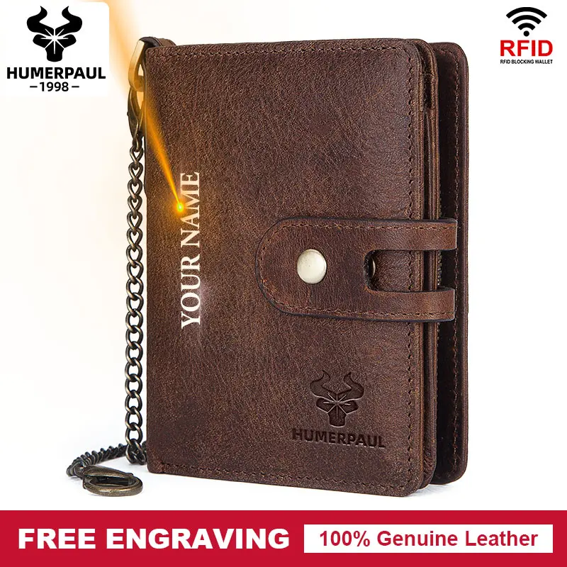 Мужской кошелек из натуральной кожи с гравировкой отделением для карт|Мужские