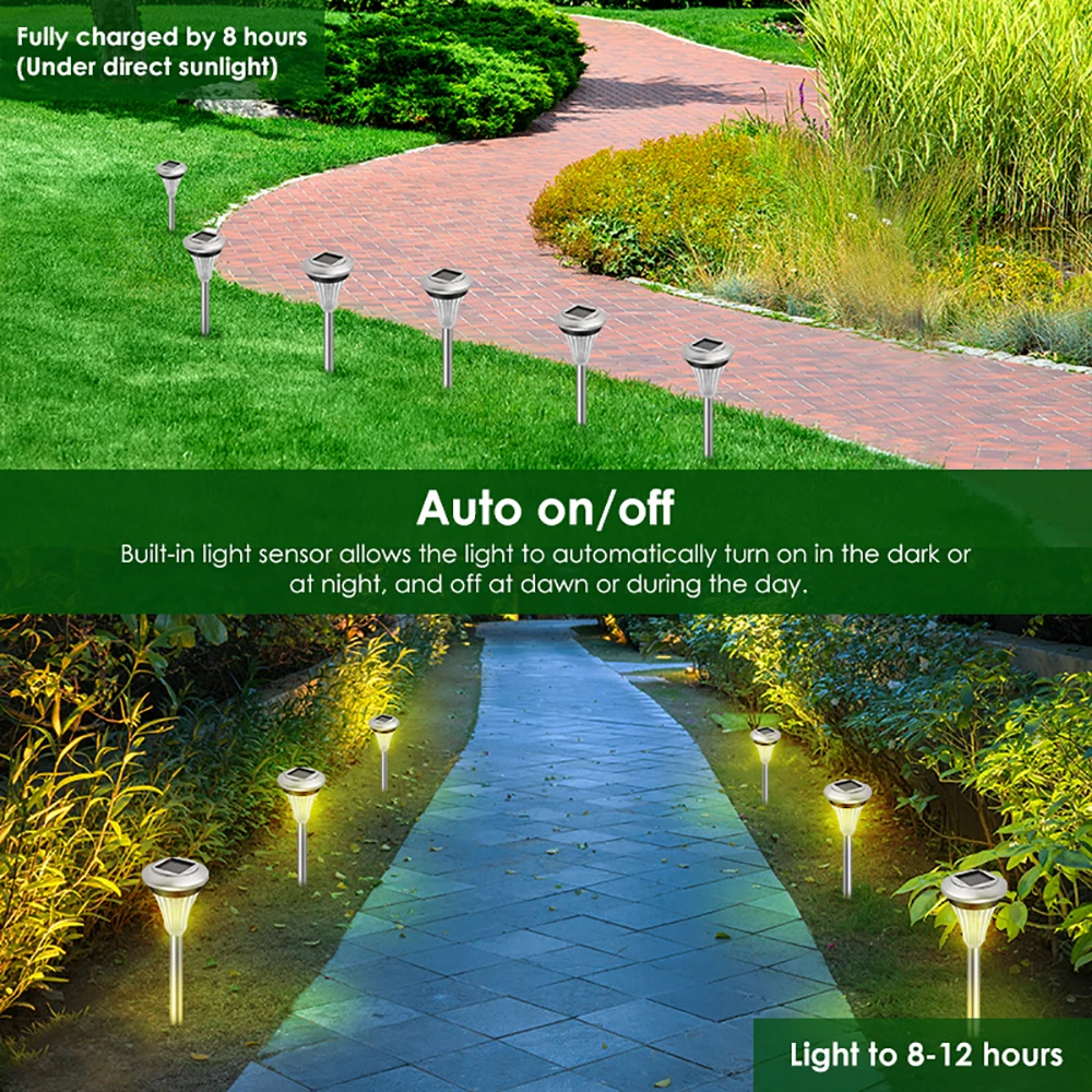 12 шт./лот садовые лужайки солнечные Ландшафтные лампы IP65 водонепроницаемый