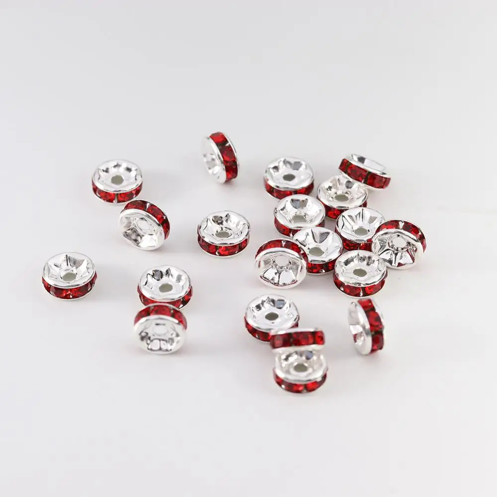 50pcs/lot 4 6 8 12mm Rhinestone Rondelles Crystal Bead For DIY Jewelry Making Loose Spacer Beads DecorationAccessories Supplie | Украшения