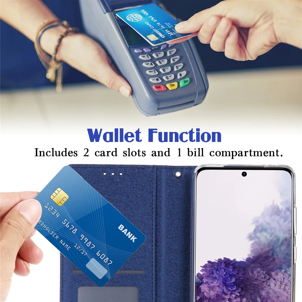 flip wallet case for samsung galaxy s21 s20 fe s10 s9 s8 note 10 9 8 ultra plus silk pattern leather card book phone bags cover free global shipping