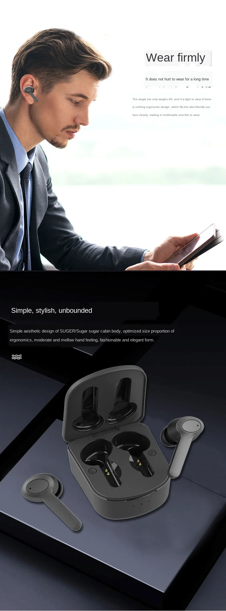 TWS S9 Bluetooth гарнитура с сенсорным управлением водонепроницаемый двойной микрофон