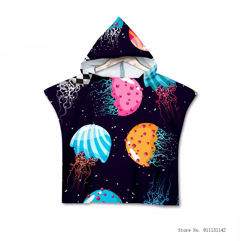 3D милые глубоководных существ детская водяной бане моды плащ с капюшоном