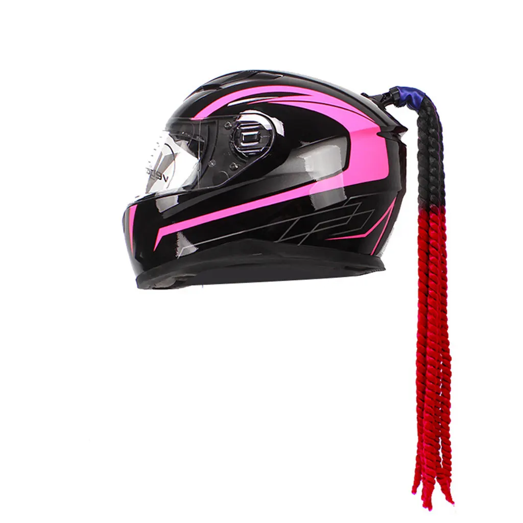 

Helmet Hair Helmet Pigtail Gradient Ramp Helmet Braids Ponytail Motorcycle