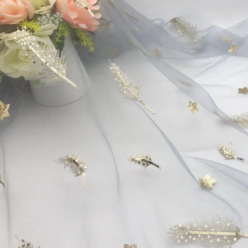 Блестящая вышивка блестками фототкань для юбки-пачки фотоплатье ручная работа