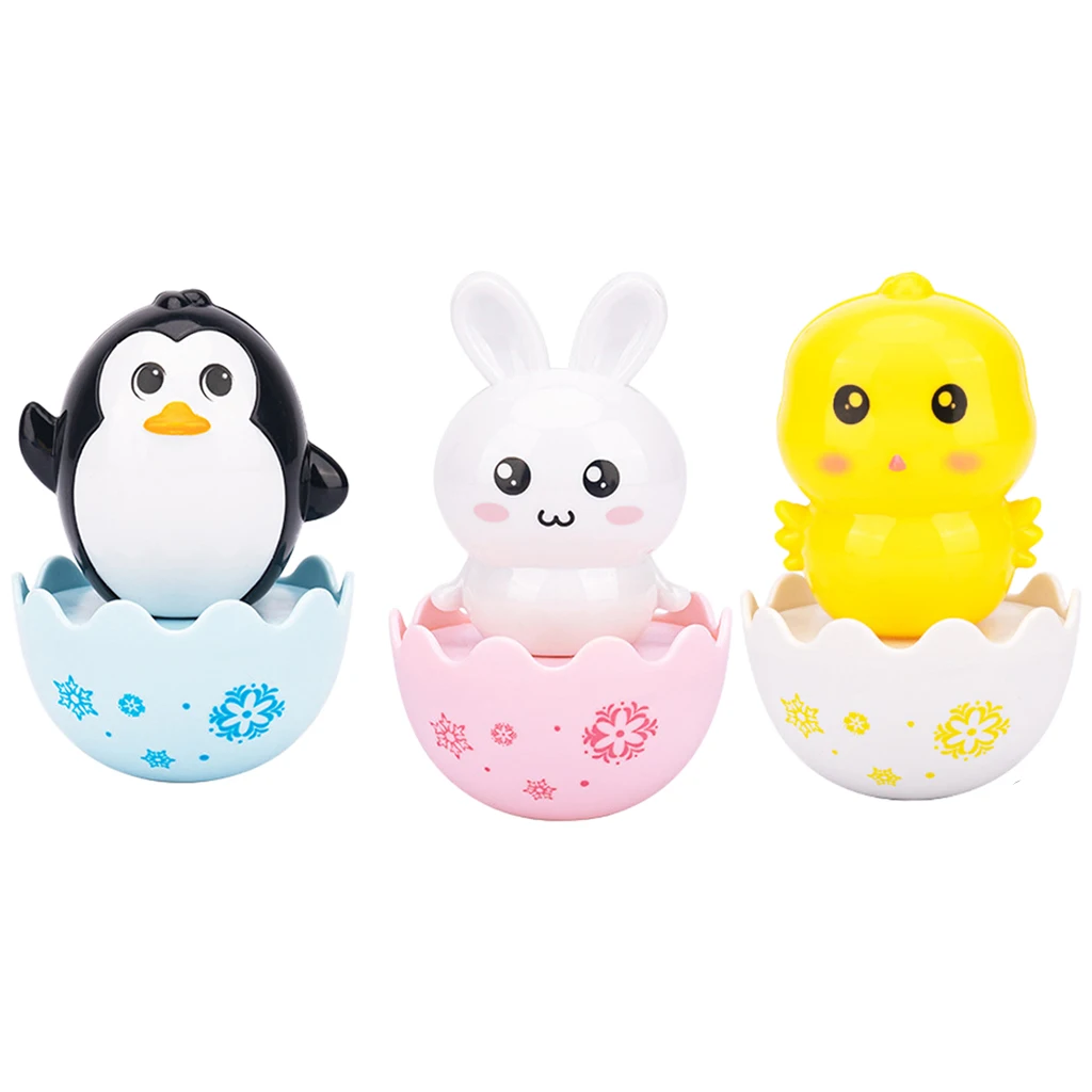 

Cute Baby Tumbler Doll Toy Rattles 3+ Months Toddlers Animal Figures Ornament Early Educational