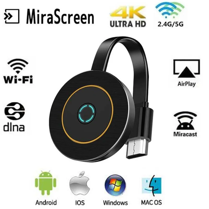 Mira экран 2,4G/5G 4K беспроводной HDMI Android tv Stick Wifi Дисплей ключ приемник зеркальный экран Miracast Airplay стример литой