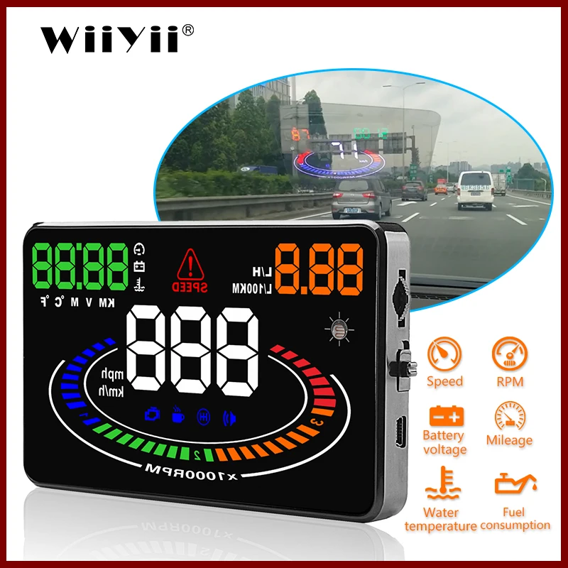Автомобильный дисплей E300 HUD OBD2 велоцид proyector OBD UE MPH км/ч цифровой Coche velocimetro en el