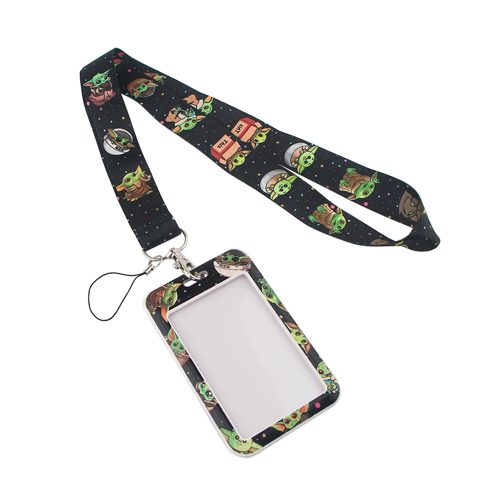 star wars yoda baby lanyard keychain lanyards for keys badge id mobile phone rope neck straps accessories kids gift free global shipping